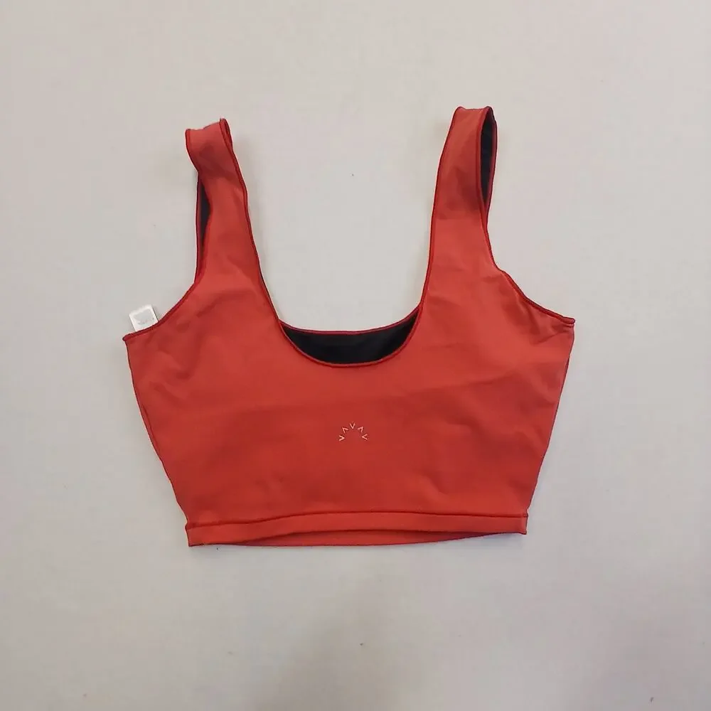 Varley Activewear Scoop Neck Crop Sports Bra Terracotta Rust Small
